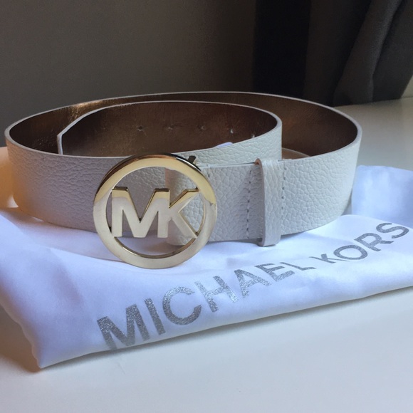 MICHAEL Michael Kors Accessories - MICHAEL Michael Kors White Leather Belt, Size M